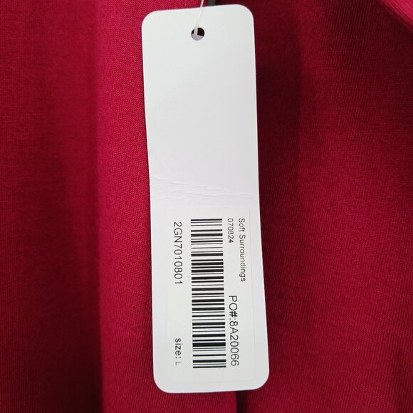 Soft Surroundings SANTIAGO Red Maxi Dress Large Cotton Modal - Picture 11 of 15